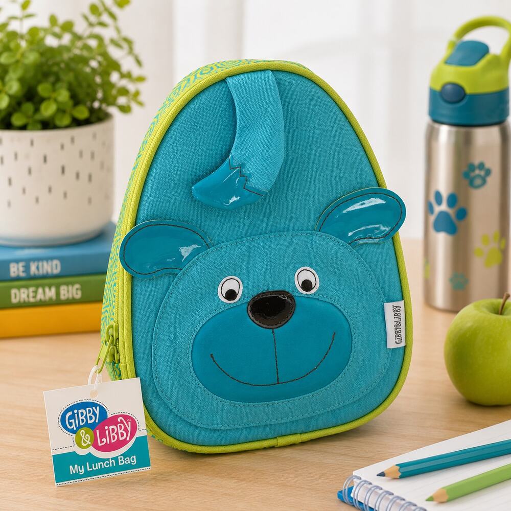 NEW Gibby & Libby Puppy Dog Insulated Lunch Box Preschool Teal